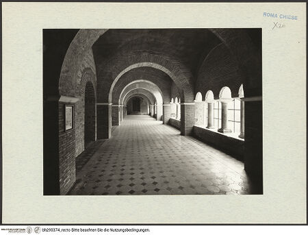 Vorderseite von Istituto Nazionale per la Grafica [https://www.deutsche-digitale-bibliothek.de/content/lizenzen/rv-ez/] Abbazia delle Tre FontaneSanti Vincenzo ed Anastasio - Umgang, bh290374_recto. Foto.