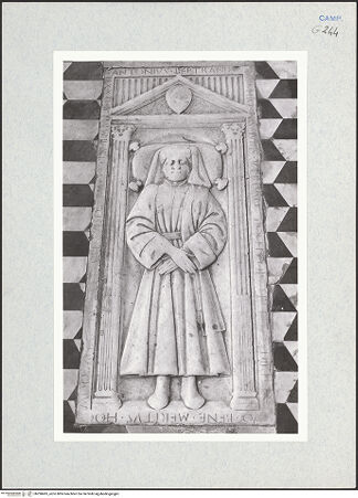Vorderseite von Courtauld Institute of Art [https://www.deutsche-digitale-bibliothek.de/content/lizenzen/rv-ez/] Grabplatte des Antonio Bertrando Barchione (gest. 1467) - Gesamtansicht, bh290495_recto. Foto.