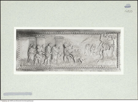 Vorderseite von Courtauld Institute [https://www.deutsche-digitale-bibliothek.de/content/lizenzen/rv-ez/] HauptaltarGeschichte der Heiligen - Hl. Franziskus: Zähmung des Wolfs von Gubbio, bh290531_recto. Foto.