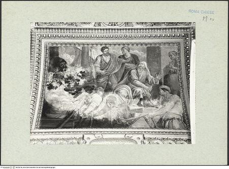 Vorderseite von ICCD [https://www.deutsche-digitale-bibliothek.de/content/lizenzen/rv-ez/] Ausstattung der Cappella Frangipane: Zyklus zum Leben des heiligen Paulus, Propheten und weitere SzenenSchiffbruch in Malta - Zustand vor der Restaurierung, bh290746_recto. Foto.