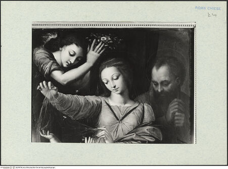 Vorderseite von ICCD [https://rightsstatements.org/page/CNE/1.0/] Die Heilige Familie (Kopie nach Raffaels Madonna del Velo) - , bh290796_recto. Foto.