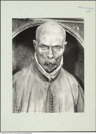 Vorderseite von ICCD [https://www.deutsche-digitale-bibliothek.de/content/lizenzen/rv-ez/] Grabmal des Pedro Foix de MontoyaBüste des Pedro Foix de Montoya - Nahaufnahme von vorn, bh290821_recto. Foto.