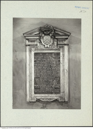 Vorderseite von ICCD [https://rightsstatements.org/page/CNE/1.0/] Gedenkinschrift für Giovanni Battista Vives - Gesamtaufnahme, bh290843_recto. Foto.