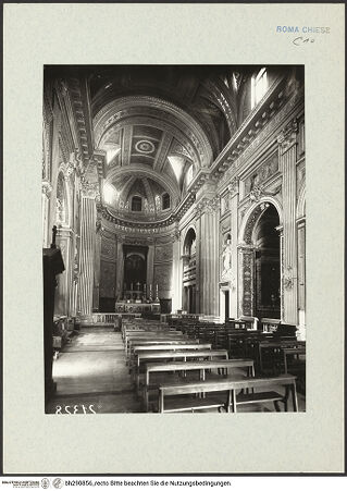 Vorderseite von ICCD [https://www.deutsche-digitale-bibliothek.de/content/lizenzen/rv-ez/] Santa Maria in Monserrato - Inneres Richtung Chor, bh290856_recto. Foto.