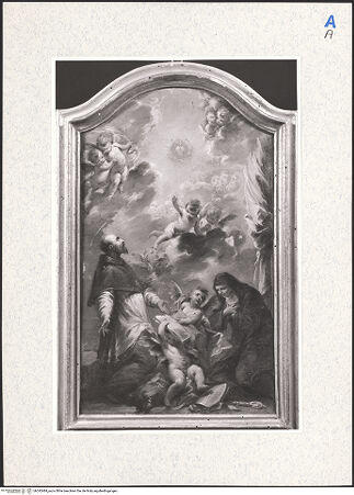 Vorderseite von unbekannt [https://www.deutsche-digitale-bibliothek.de/content/lizenzen/rv-ez/] Der heilige Franz von Sales und Johanna Franziska von Chantal beten das Herz Jesu an - , bh292484_recto. Foto.