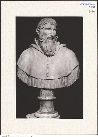 Vorderseite von unbekannt [https://www.deutsche-digitale-bibliothek.de/content/lizenzen/rv-fz/] Büste eines unbekannten bärtigen Geistlichen (eines Kardinals?) - Gesamtansicht frontal, bh292557_recto. Foto.