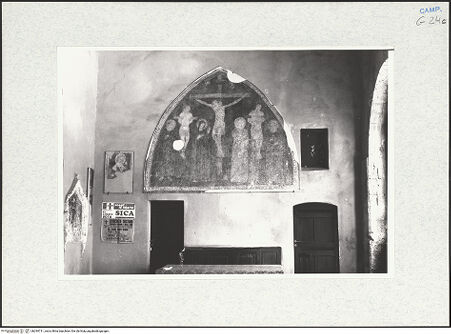 Vorderseite von Krüger, Jürgen [https://www.deutsche-digitale-bibliothek.de/content/lizenzen/rv-fz/] Kreuzigung mit den heiligen Franziskus und Klara - Gesamtansicht, bh294711_recto. Foto: Krüger, Jürgen.