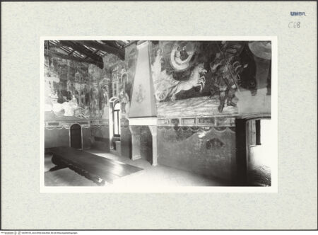 Vorderseite von Getty Research Institute [https://www.deutsche-digitale-bibliothek.de/content/lizenzen/rv-ez/] Palazzo TrinciSala delle Arti Liberali e dei Pianeti - Teilansicht der Nord- und Ostwand, bh296102_recto. Foto: Hutzel, Max.