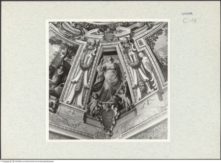 Vorderseite von Getty Research Institute? [https://www.deutsche-digitale-bibliothek.de/content/lizenzen/rv-ez/] llusionistische Deckenmalerei mit Szenen aus dem Leben heiliger Eremitinnen und PersonifikationenCastitas - Gesamtansicht, bh296382_recto. Foto: Hutzel, Max.