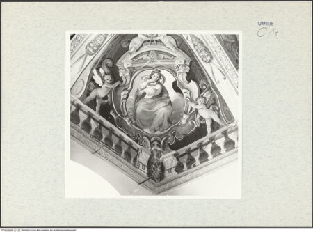 Vorderseite von Getty Research Institute [https://www.deutsche-digitale-bibliothek.de/content/lizenzen/rv-ez/] Dekorationsprogramm mit Personifikationen und Szenen aus der Geschichte DanielsVon Putten umrahmte Kartusche mit der Darstellung der Astinenza - Gesamtansicht, bh296401_recto. Foto: Hutzel, Max.