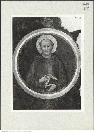 Vorderseite von Todini, Filippo [https://www.deutsche-digitale-bibliothek.de/content/lizenzen/rv-ez/] Szenen aus dem Leben des heiligen Franz von Assisi und HeiligeHeiliger Antonius von Padua - Detail: Clipeus mit dem dem heiligen Antonius von Padua, bh296625_recto. Foto.