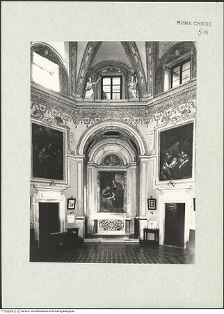 Vorderseite von Bibliotheca Hertziana [https://www.deutsche-digitale-bibliothek.de/content/lizenzen/rv-fz/] Santa Maria dell'AnimaSakristei - Blick auf den Altar, bh296781_recto. Foto.