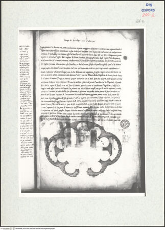 Vorderseite von Bibliotheca Hertziana [https://www.deutsche-digitale-bibliothek.de/content/lizenzen/rv-ez/] Ms. Canon. Ital. 138: Pirro Ligorio, Libri delle AntichitàTextseiten mit Zeichnung des Tempio di Minerva Medica (Tempio di Esculapio) - 26 r, bh296988_recto. Foto.