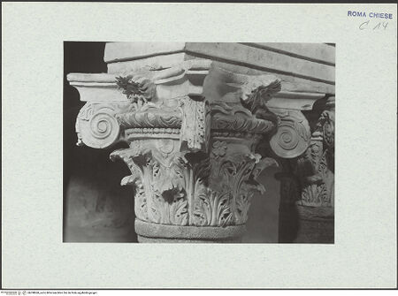 Vorderseite von DAI [https://www.deutsche-digitale-bibliothek.de/content/lizenzen/rv-ez/] Mausoleo di Santa CostanzaInnenraum - Kapitell, bh298060_recto. Foto.