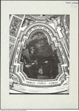 Vorderseite von ICCD [https://www.deutsche-digitale-bibliothek.de/content/lizenzen/rv-ez/] Gewölbe- und ArkadenbogendekorationDie Heiligen Paulus, Markus und LukasDer Evangelist Markus - , bh298358_recto. Foto.