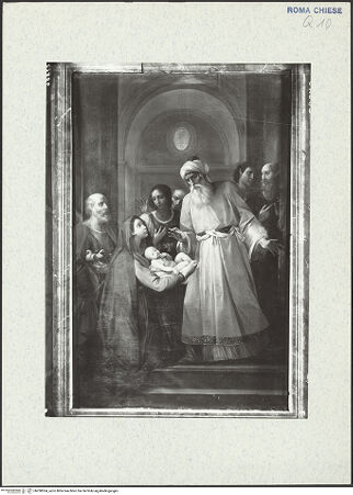 Vorderseite von Bibliotheca Hertziana [https://www.deutsche-digitale-bibliothek.de/content/lizenzen/rv-ez/] Darbringung Christi im Tempel - , bh298364_recto. Foto.