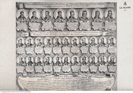 Vorderseite von  [http://creativecommons.org/publicdomain/mark/1.0/] Conspectus Bibliothecae Vaticanae. Die Bildnisse der Bibliothekare der Vatikanischen Bibliothek - , bh298796. Foto.