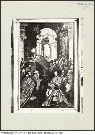 Vorderseite von ICCD (GFN) [https://www.deutsche-digitale-bibliothek.de/content/lizenzen/rv-ez/] Gregorsmesse - Gesamtansicht, bh299076_recto. Foto.