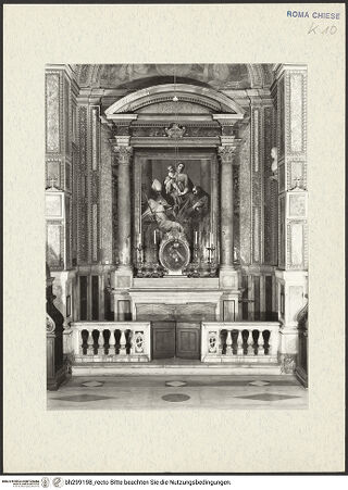 Vorderseite von ICCD (GFN) [https://www.deutsche-digitale-bibliothek.de/content/lizenzen/rv-ez/] Santissima Trinità dei PellegriniCappella dei Santi Agostino e Francesco - Gesamtansicht, bh299198_recto. Foto.