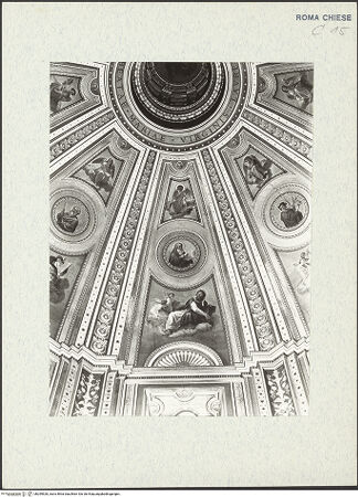 Vorderseite von ICCD [https://www.deutsche-digitale-bibliothek.de/content/lizenzen/rv-ez/] Sibyllen, Propheten, Engel und HeiligeSegment: Prophet, Heiliger Johannes der Offenbarung und Engel - Kuppelwölbung, Ausschnitt, bh299526_recto. Foto.