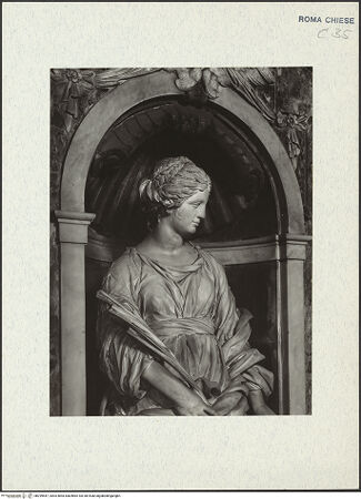 Vorderseite von ICCD [https://www.deutsche-digitale-bibliothek.de/content/lizenzen/rv-ez/] Die heilige Cäcilie - Kopf und Oberkörper. seitliche Ansicht, bh299547_recto. Foto.