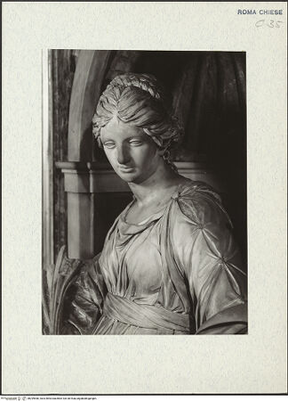 Vorderseite von ICCD [https://www.deutsche-digitale-bibliothek.de/content/lizenzen/rv-ez/] Die heilige Cäcilie - Kopf und Schultern, bh299548_recto. Foto.