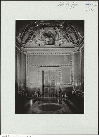 Vorderseite von Bibliotheca Hertziana [https://www.deutsche-digitale-bibliothek.de/content/lizenzen/rv-ez/] Südwand und Wölbung, bh300375_recto. Foto.