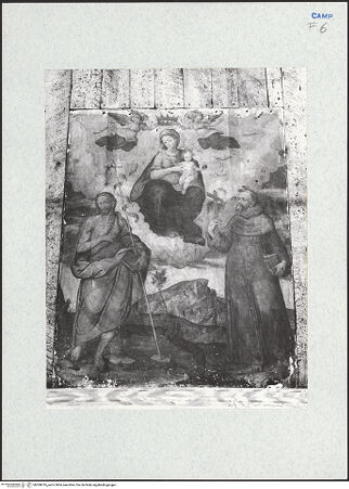 Vorderseite von Alparone, Giuseppe (Napoli) [https://www.deutsche-digitale-bibliothek.de/content/lizenzen/rv-ez/] Madonna mit den Heiligen Johannes dem Täufer und Franziskus - Gesamtansicht, bh300416_recto. Foto: Alparone, Giuseppe.