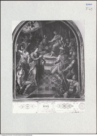 Vorderseite von Alparone, Giuseppe (Napoli) [https://www.deutsche-digitale-bibliothek.de/content/lizenzen/rv-ez/] Die heilige Lucia vor dem Richter Paschasius - Gesamtansicht, bh300417_recto. Foto.