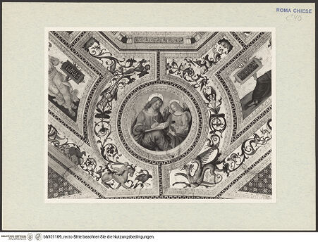 Vorderseite von  [https://www.deutsche-digitale-bibliothek.de/content/lizenzen/rv-ez/] Krönung Mariä umgeben von Evangelisten, Sibyllen und KirchenväternEvangelistenMatthäus - , bh301189_recto. Foto.