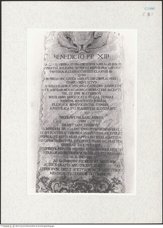 Vorderseite von Pace, Valentino [https://www.deutsche-digitale-bibliothek.de/content/lizenzen/rv-ez/] Denkmal des Besuchs des Papsts Benedikt XIII (1729) - Gesamtansicht, bh301478_recto. Foto: Pace, Valentino.