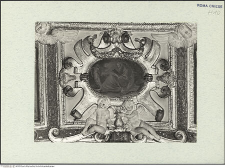 Vorderseite von ICCD [https://www.deutsche-digitale-bibliothek.de/content/lizenzen/rv-ez/] Ikonografie der Cappella MarescottiKartusche mit dem Heiligen Matthäus - , bh302262_recto. Foto.