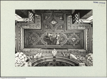 Vorderseite von ICCD [https://www.deutsche-digitale-bibliothek.de/content/lizenzen/rv-ez/] Kassettendecke mit dem heiligen Hieronymus und dem heiligen Filippo Neri - Decke im Querschiff, bh302283_recto. Foto (digital).