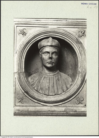 Vorderseite von ICCD [https://www.deutsche-digitale-bibliothek.de/content/lizenzen/rv-ez/] Epitaph und Portraitbüste des Protonotars Francesco Malvenda - , bh302291_recto. Foto.