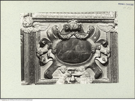 Vorderseite von ICCD [https://www.deutsche-digitale-bibliothek.de/content/lizenzen/rv-ez/] Ikonografie der Cappella MarescottiMedaillon mit dem Heiligen Lukas - , bh302308_recto. Foto.