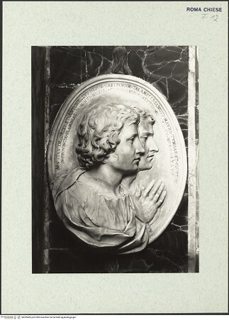 Vorderseite von ICCD [https://rightsstatements.org/page/CNE/1.0/] KapellenaussstattungMedaillon mit Büsten des Mutius und Antonellus Spada - , bh302499_recto. Foto.