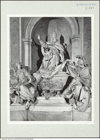 Vorderseite von Bibliotheca Hertziana [https://www.deutsche-digitale-bibliothek.de/content/lizenzen/rv-fz/] Grabmonument Papst Gregor XIII. - Gesamtansicht, frontal, bh303721_recto. Foto: Wiedenhoeft, Ron.