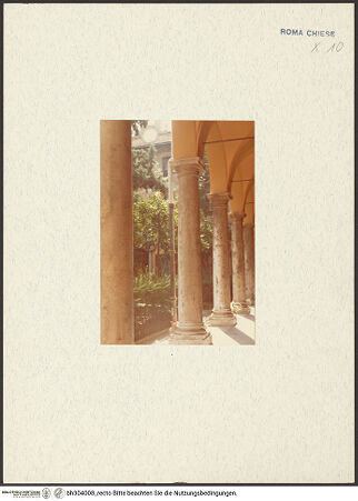 Vorderseite von Bibliotheca Hertziana [https://www.deutsche-digitale-bibliothek.de/content/lizenzen/rv-fz/] Sant'Andrea delle Fratte - Arkaden, bh304008_recto. Foto: Lotz-Bauer, Hilde.