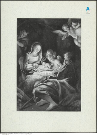 Vorderseite von Walters Art Gallery Baltimore [https://www.deutsche-digitale-bibliothek.de/content/lizenzen/rv-ez/] Die Anbetung des Christuskindes durch Maria und Joseph - , bh304937_recto. Foto.
