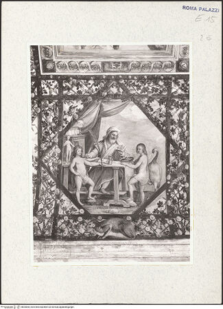 Vorderseite von unbekannt [https://www.deutsche-digitale-bibliothek.de/content/lizenzen/rv-fz/] Apotheose des Federico Zuccari, Allegorien und Porträts der Familie ZuccariAllegorienzyklus und ZwickelfelderDie Beharrlichkeit (Perseverantia) - , bh305406_recto. Foto: Vasari.