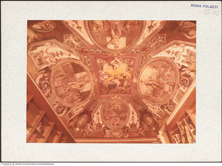 Vorderseite von Vasari, Giorgio [https://www.deutsche-digitale-bibliothek.de/content/lizenzen/rv-ez/] Personifikationen der Künste (Mitte) und Wissenschaften (Außenfelder) - , bh305407_recto. Foto.