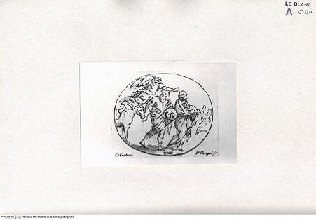 Vorderseite von Bibliotheca Hertziana [http://creativecommons.org/publicdomain/mark/1.0/] Raccolta Di Cento Pensieri Diversi Di Anton Domenico Gabbiani Pittor Fiorentino; In Firenze : Nella Stamperia Moückiana,  1762Flucht nach Ägypten (Bl. XXII) - (aus "Raccolta"), bh305894. Foto.