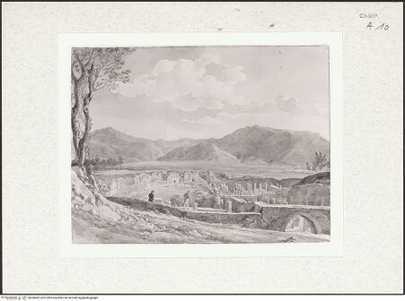 Vorderseite von Staatliche Graphische Sammlung [https://www.deutsche-digitale-bibliothek.de/content/lizenzen/rv-ez/] Pompeji. Blick auf das Forum - Gesamtansicht, bh306042_recto. Foto.