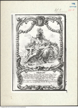 Vorderseite von Warburg Institute [https://www.deutsche-digitale-bibliothek.de/content/lizenzen/rv-ez/] Album CarpioFrontispiz mit Allegorie der Stadt Rom - , bh306109_recto. Foto.