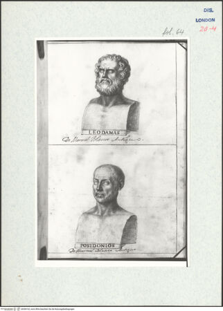 Vorderseite von Warburg Institute [https://www.deutsche-digitale-bibliothek.de/content/lizenzen/rv-ez/] Album CarpioBüsten des Leodamas und des Posidonios aus Marmor - , bh306162_recto. Foto.