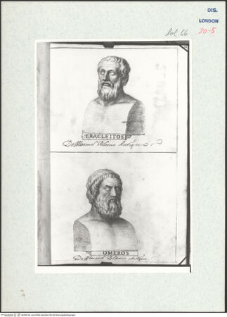 Vorderseite von Warburg Institute [https://www.deutsche-digitale-bibliothek.de/content/lizenzen/rv-ez/] Album CarpioBüsten des Herakleito und des Homer aus Marmor - , bh306164_recto. Foto.