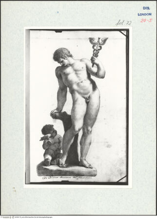 Vorderseite von Warburg Institute [https://www.deutsche-digitale-bibliothek.de/content/lizenzen/rv-ez/] Album CarpioSkulptur des Merkur mit Cupido aus Bronze - , bh306170_recto. Foto.