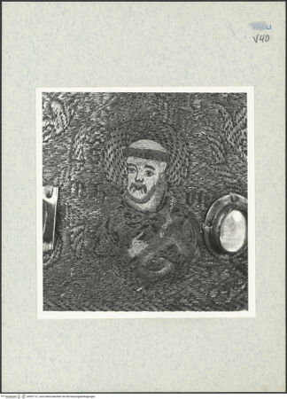 Vorderseite von ICCD [https://www.deutsche-digitale-bibliothek.de/content/lizenzen/rv-ez/] Sogenannte Mitra von San Paolino - Rückseite, Detail: Heiliger Antonius von Padua, bh307131_recto. Foto.