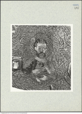 Vorderseite von ICCD [https://www.deutsche-digitale-bibliothek.de/content/lizenzen/rv-ez/] Sogenannte Mitra von San Paolino - Rückseite, Detail: der Evangelist Markus, bh307139_recto. Foto.