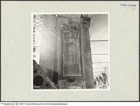 Vorderseite von ICCD [https://www.deutsche-digitale-bibliothek.de/content/lizenzen/rv-ez/] Grabstein der Königin Katharina von Bosnien (gest. 1478) - , bh307172_recto. Foto.